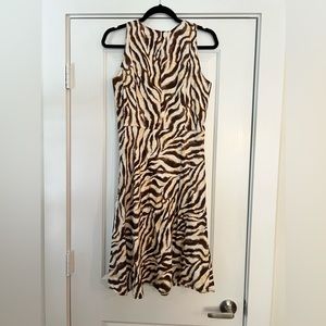100% Linen Zebra Stripe Dress